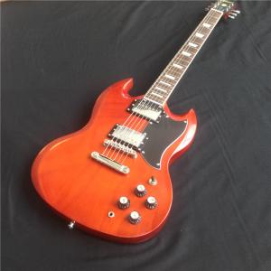 China New arrival orange SG electric guitar with silvery accessories from China supplier factory