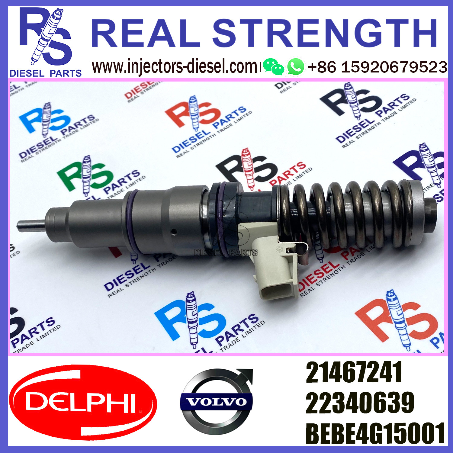 DELPHI 4pin injector 21467241 Diesel pump Injector V-O-L-V 21467241 22340639 BEBE4G15001 E3.4 for NISSAN MD13 US07
