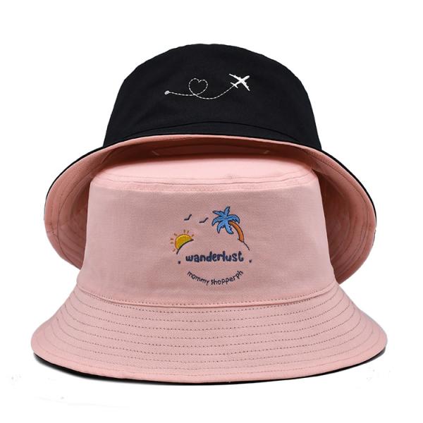 Double sided Bucket hat travel custom logo activity embroidered sunshade sunscreen basin hat