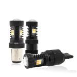 Dual Color White Yellow 12V Switchback LED Brake Turn Signal Lights 1157 3157