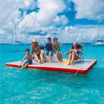 PVC Inflatable Island Floating Yoga Mat Inflatable Swim Platform Raft