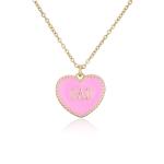 14K Heart Letter Pendant Necklace