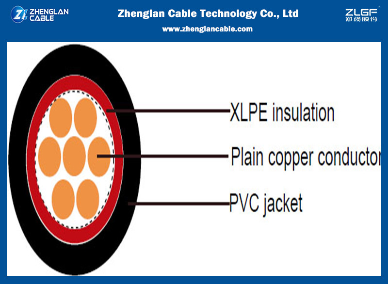 0.6/1KV Low Voltage PV PE Sheathed Unarmored Cable 1x120sqmm Single Core XLPE PVC