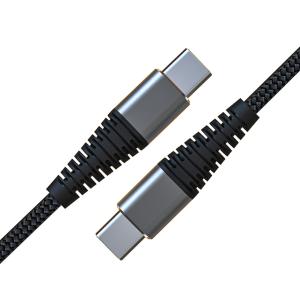 China PD 100 Watt Usb C Cable , 6FT Black Type C Fast Charging Cable factory
