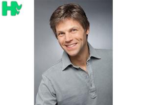 China Father’s Day Gift Synthetic Men Short Hair Wigs With Side Bang , Men Hair Wig factory