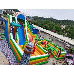 China Double Triple Stitch PVC Bounce House Water Slide Combo Rentals Obstacle Course factory