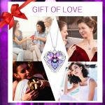 Austrian crystal Crystal Silver Heart Pendant Necklace 925 Infinity Double Heart