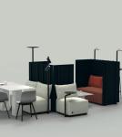 Aesthetic Interior Sectional Fabric Sofa With Integrated Magazine Rack