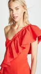 Ruffle Shoulder Ladies Dress Bodycon Mini