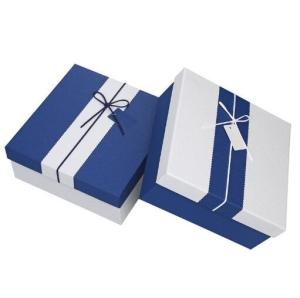 China Rectangle shape logo customized paperboard storage box for different gift with Ribbon factory