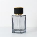 Luxury Square 50ml Perfume Cosmetic Glass Bottles With Spray Cap