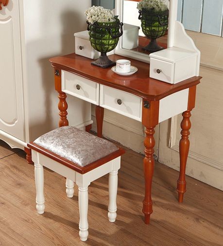 Makeup Wooden Bedroom Dresser With Mirror
