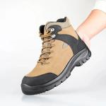 Yellow Steel Toe Cap Work Shoes CE Mens Nubuck Boots For Winter
