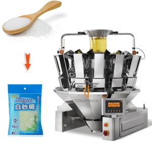 China Touch Screen 5-200g X 0.5 Accuracy Multihead Weigher For White Granulated Sugar Packing Machine factory