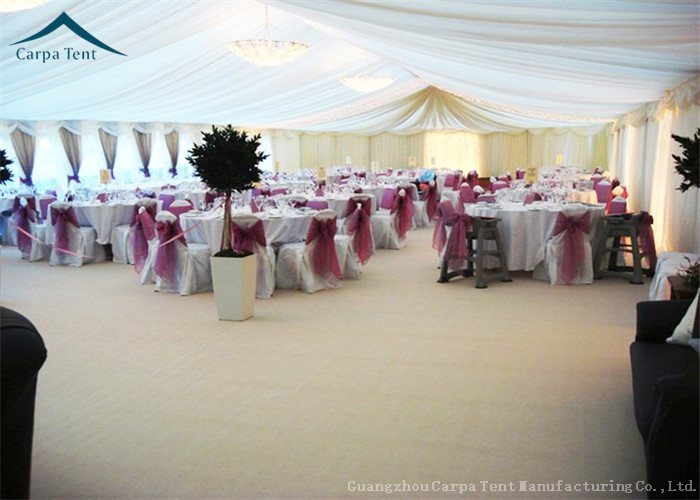 6m * 6m Pagoda Type Garden Party Tent Decorate With Linings And Curtains
