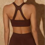 Natural Color Sports Wear Clothing Ribbed Yoga Set Zipper Activewear Suit