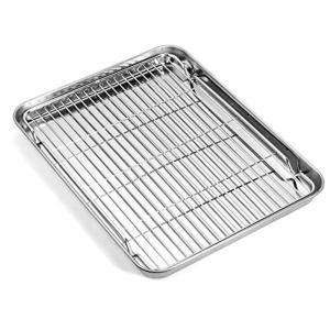 China Heavy Duty Oven Baking Tray Nonstick Baking Pan Rust Free With Cooling Rack Set factory