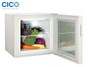 China White Electric Glass Front Mini Fridge / Small Clear Front Refrigerator factory