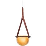 Nordic restaurant chandelier glass decoration simple leather small pendant light