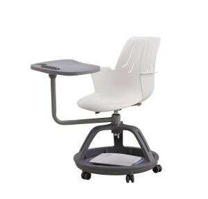 China Steel Frame Training Room Tables And Chairs H680*W450*D400mm With Writing Tablet factory
