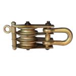 Round Eye Type 3T Three Wheels Wire Rope Pulley Blocks Made of Steel