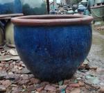 Ceramic 32cmx27cm Green Rustic Outdoor Plant Pots