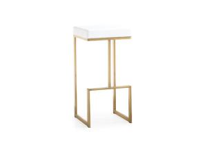 China White 0.112CBM 4.0KGS Leather Upholstery Bar Stools factory