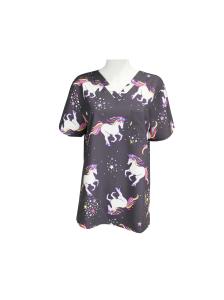 China 155 GSM Nurses Scrub Uniform 93% Polyester 7% Spandex Printting factory