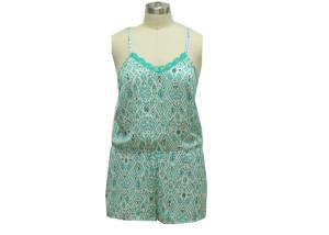 China 100% Polyesrter Ladies Casual Jumpsuits Sleep Wear Custom Harness Top With Short Pant factory