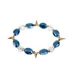 Jasper Crystal Elastic Beaded Bracelets Engraved Logo Handmade Bracelet With