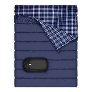 China Lightweight Cotton Flannel Double Sleeping Bag Double Sleeping Bag For Camping factory