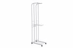 Movable Metal Coat Hanger Stand 4 Turnable Hanging Pole Bottom Storage Shoes