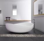 Commercial Freestanding Soaking Bathtub Non Porous Seamless Joint
