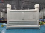 Customized Inflatable White Wedding Bouncy Castle With Slide For Event Party