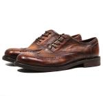 Branded Design Mens Leather Dress Shoes Pointed Toe Oxford Brown Lace Up Dress
