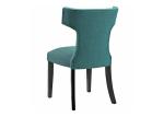 OEM Mid Century Upholstered Fabric Covered Dining Chairs With Nailhead Trim Teal