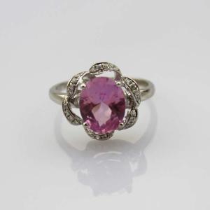 China Women Jewelry Pink Cubic Zirconia 925 Silver Ring (R232) factory