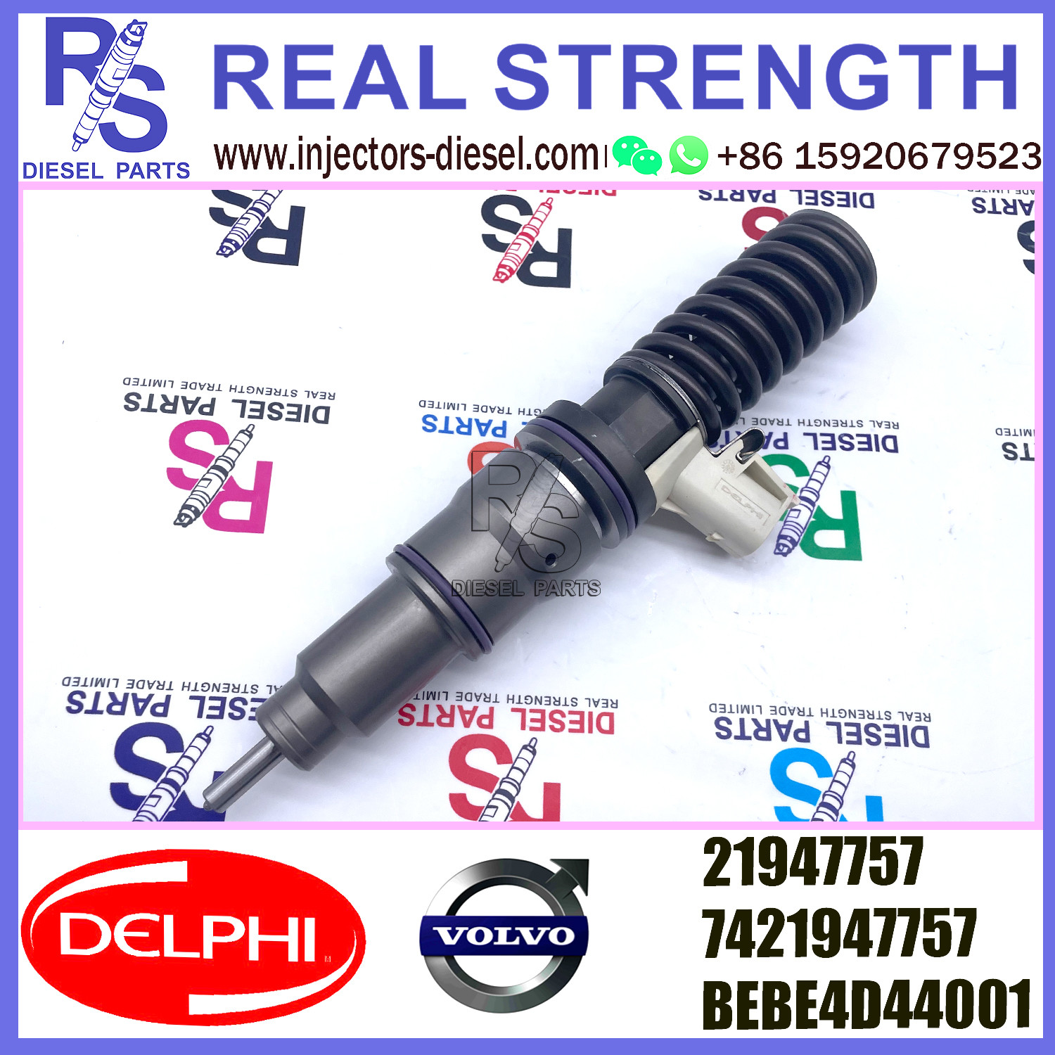 DELPHI 4pin injector 21947757 Diesel pump Injector V-O-L-V 21947757 7421947757 BEBE4D44001 for RENAULT 11LTR EURO3 LO