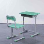 Mint Green HDPE Iron Aluminum School Student Study Desk and Chair