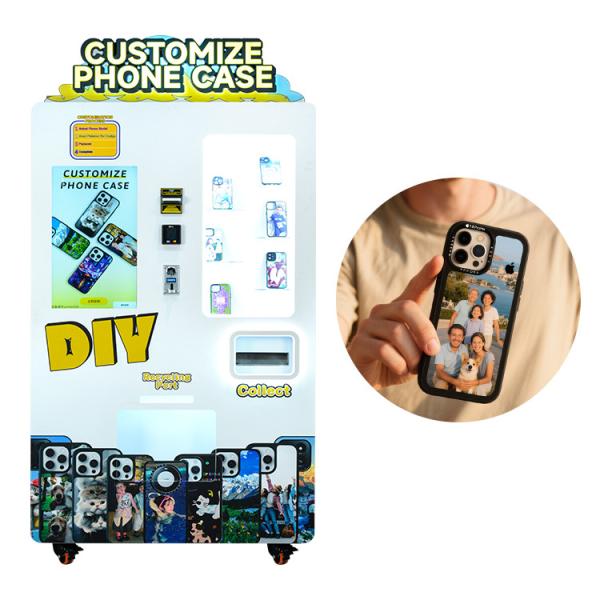 China White or Customized Color Phone Case Printing Vending Machine with Metal Steel Material Cash Payment Method factory