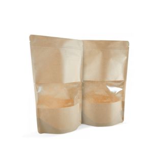 China custom PE coated coffee packaging bags with window on sale