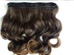 Heat Friendly Natural Curly Hair Wigs Double Weft Clip In Hair Extensions