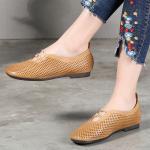 S151 Factory hollow leather retro casual flat shoes ethnic art fashion all-match
