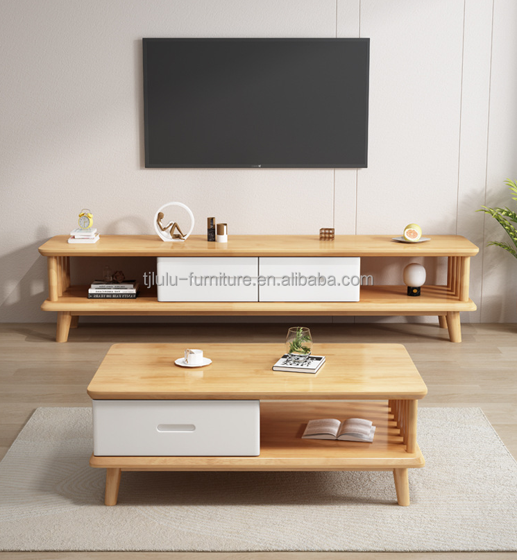 Modern Solid Wood TV Table TV Stands Cabinets For Living Room General Home Furniture Lacquered Finish