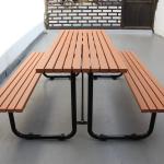 Steel And HDPE Recycle Plastic Wooden Outdoor Park Picnic Table 8 Seats