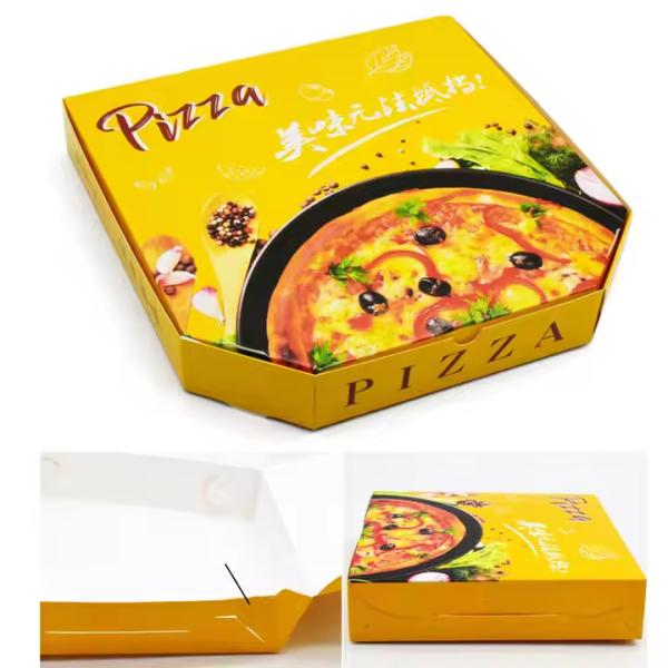 Eco-friendly Corrugated Kraft Paper Pizza Box Customized Size Food Grade