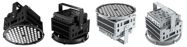 45000Lm Ultra Bright High Power Round LED Spotlight 100-1000W 3D Heat Dissipation
