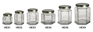 China 30ml-270ml clear glass jar for honey/hexagonal glass jars factory