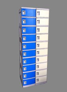 China 10 Tier Beige / Yellow Charging Station Lockers 2 Layer Cell Phone Charging Lockers factory
