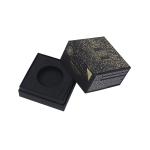 Black Card Cosmetic Paper Box Recycled With Gold Hot Stamping